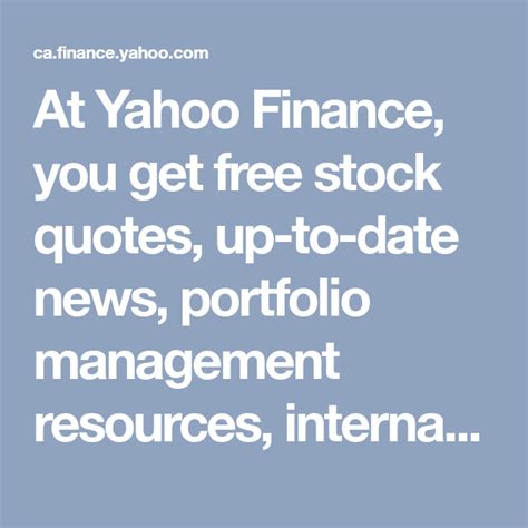 yahoo finance canada stock quotes